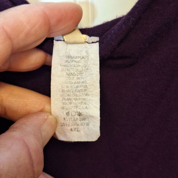 Moa Womens Plus‎ Size 4XL Pullover Babydoll Tunic Top Burgundy Stretch Short Slv - Picture 9 of 11